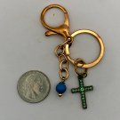 Cross with Blue Beads KeyChain / Key Chain (SD3) Cross with Blue Beads KeyChain / Key Chain (SD3)