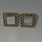 Gold Tone Square Mother Of Pearl Cufflinks (SD2)