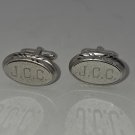 Anson Sterling Oval Cufflinks with Initials J. C. C. (SD2)