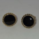 Round Black with Gold Tone Cufflinks (SD2)