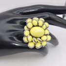 Large Flower with Gold Tone Trim Light Green Size 7 Ring Jewelry 2" diameter (SD1) Large Flower with Gold Tone Trim Light Green Size 7 Ring Jewelry 2" diameter (SD1)