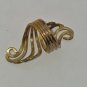 Gold Tone Knuckle Wave Ring Size 6 Statement Ring (SD1)