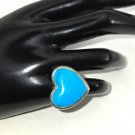 Vietta CR Taxco Dyed Turquoise Stone Heart Statement Ring Size 5 3/4 (SD1) Vietta CR Taxco Dyed Turquoise Stone Heart Statement Ring Size 5 3/4 (SD1)