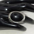 Silver Plated Tone With Black Onyx inside Oval Ring Size 7 Jewelry (SD1) Silver Plated Tone With Black Onyx inside Oval Ring Size 7 Jewelry (SD1)