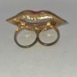 Red Lips Double Ring Size 8 1/4 and 9 1/2 - takes two fingers (second and Third) (SD1)