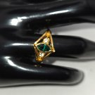 Avon Emeraldeque Vintage Faux Emerald and Gold Tone Size 9 1/2 Ring Dark Green (SD1) Avon Emeraldeque Vintage Faux Emerald and Gold Tone Size 9 1/2 Ring Dark Green (SD1)