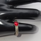 Silver Band with Christian Fish and Red Garnet Stone Size 5 3/4 Ring (SD1) Silver Band with Christian Fish and Red Garnet Stone Size 5 3/4 Ring (SD1)