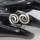 Hammered Silver Aluminum Spiral Ring Size 8 (SD1)