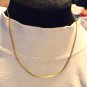 Gold Tone Flat Herringbone Chain Necklace 8" (BD3/229)