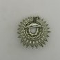 Vintage Silver Tone Clear Rhinestone Flower or Starburst Brooch Pin 2" diameter (J1)