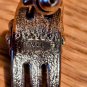 Avon Silver Tone Blue Rhinestone Faux Marcasite Half Hoop Pierced Earrings (BD2)