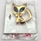 Gold Tone Cat With Black Stone Eyes Pin/Brooch (J1) New in Pkg Gold Tone Cat With Black Stone Eyes Pin/Brooch (J1) New in Pkg