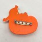 Orange Pumpkin with Smiling White Ghost says BOO Resin Pin Brooch (J1)