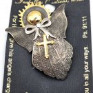 Gold Tone Inabelle's Creations Angel with Cross and Halo PS.91:11 Pin/Brooch (J1) Gold Tone Inabelle's Creations Angel with Cross and Halo PS.91:11 Pin/Brooch (J1)