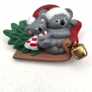Christmas Two Koala Bear on Sled Easter Unlimited Santa Jingle Bell Pin/Brooch (J1)