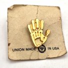 Hand in a Hand Pin/Brooch Union Made in USA (J1)