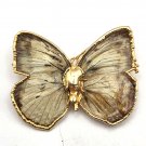Beige and Brown Butterfly with Gold Tone Pin/Brooch or Pendant (J1) Beige and Brown Butterfly with Gold Tone Pin/Brooch or Pendant (J1)