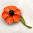 Metal Bright Orange Flower with Black Bead Center Pin/Brooch (J1) Metal Bright Orange Flower with Black Bead Center Pin/Brooch (J1)