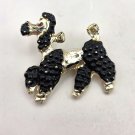 Silver and Black Enamel Poodle Dog  Pin/Brooch (J1)