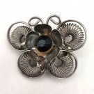 Silver Tone Butterfly with Black Stone Center Pin/Brooch (J1) Silver Tone Butterfly with Black Stone Center Pin/Brooch (J1)