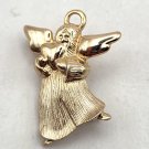 Gold Tone Angel with Wings Holding a Heart Pin/Brooch Can Also Become a Necklace (J1)