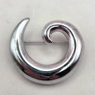 Silver Tone Modern Swirl Pin Brooch Pin (J1) Silver Tone Modern Swirl Pin Brooch Pin (J1)