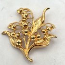 Gold Tone Lily of the Valley Brooch Pin (J1) Gold Tone Lily of the Valley Brooch Pin (J1)