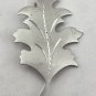 Silver Tone Etched Oak Leaf Brooch Pin (J1)