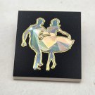 Flashy Dancing Couple on Black Square Pin/Brooch (J1) Flashy Dancing Couple on Black Square Pin/Brooch (J1)