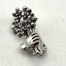 Silver Tone Hand with a Bouquet of Flowers Pin/Brooch (J1) Silver Tone Hand with a Bouquet of Flowers Pin/Brooch (J1)