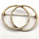 Double Circle Gold Color Pin/Brooch (J1)