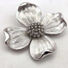 Trifari Signed Sterling Silver Dogwood Brooch Pin (J1) Trifari Signed Sterling Silver Dogwood Brooch Pin (J1)