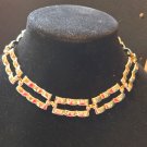 Elegant Wavy Rectangle Gold Tone Link Necklace (BD1) Elegant Wavy Rectangle Gold Tone Link Necklace (BD1)