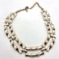 Elegant Wavy Rectangle Gold Tone Link Necklace (BD1)