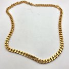 Gold Tone Flat Chain Necklace Signed KOREA 20" (BD1)