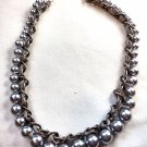Coldwater Creek Matte Gun Metal Tone Link Necklace Gray Simulated Pearls 22" (BD1) Coldwater Creek Matte Gun Metal Tone Link Necklace Gray Simulated Pearls 22" (BD1)