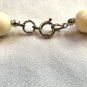 Light Yellow Bead with Three Large Wood Bead Necklace (BD1)