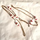Gold Tone Chain with White and Red Buoy Style Necklace (BD1) Gold Tone Chain with White and Red Buoy Style Necklace (BD1)