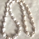 White Plastic Knot Shape Beads with Gold Spacer Beads Necklace (BD1)