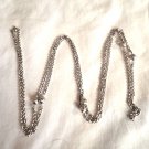 Silver Chain Necklace with Silver Beads Balls with Texture 25 1/4" latched 52 1/4 unlatched (BD1)