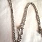 Silver Chain Necklace with Silver Beads Balls with Texture 25 1/4" latched 52 1/4 unlatched (BD1)