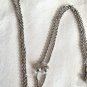Silver Chain Necklace with Silver Beads Balls with Texture 25 1/4" latched 52 1/4 unlatched (BD1)