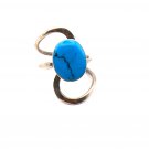 Turquoise Stone Sterling Silver Statement Ring Size 8 (SD1)