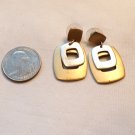 PD Silver and Gold Square Dangle Pierced Earrings (BD2) PD Silver and Gold Square Dangle Pierced Earrings (BD2)