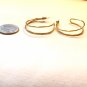 Gold Tone Double Line Hoop Style Pierced Earrings (BD2)