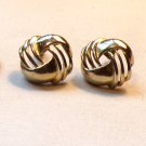 Square Gold Tone Knot Style Pierced Earrings (BD2)
