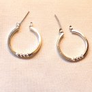 Silver Tone Hoop with a Twist Pierced Earrings (BD2)