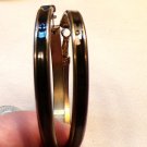 Bronze Trim with Black Enamel Large Hoop Pierced Earrings (BD2) Bronze Trim with Black Enamel Large Hoop Pierced Earrings (BD2)