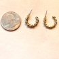 Small Gold Tone with Wire Wrap Accent Open Hoop Pierced Earrings (BD2)