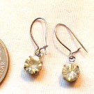 Clear Stone on Gold Wire Dangle Pierced Earrings (BD2) Clear Stone on Gold Wire Dangle Pierced Earrings (BD2)